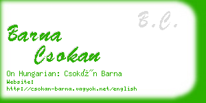 barna csokan business card